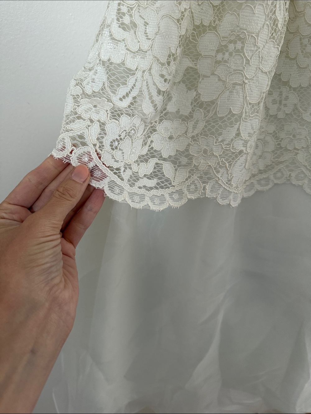 Flower Girl Dress | Bella Bridesmaids | Ivory Lace Overlay Tulle Communion Dress - Picture 3 of 10